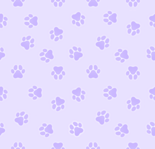 A pastel purple pawprint pattern. Say that three times fast!