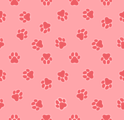 A red pawprint pattern.