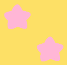 A pattern with pink stars on a yellow background.