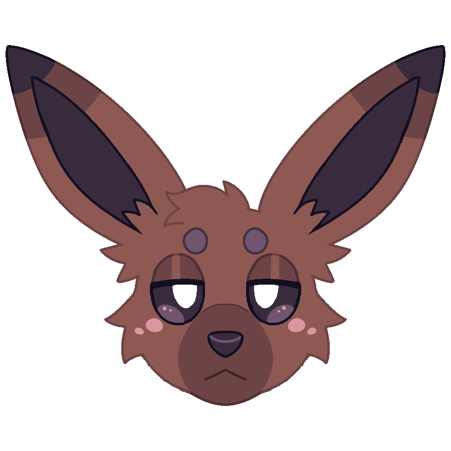 an Eevee with seal point markings