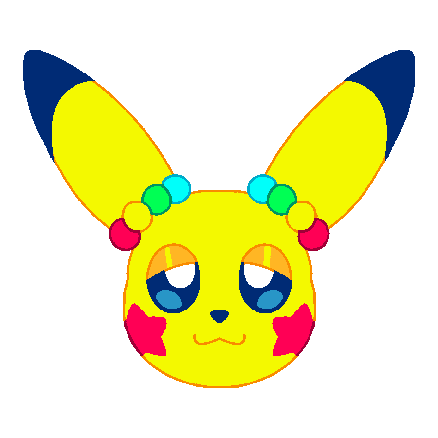 a Pikachu with star-shaped cheeks and kandi bracelets